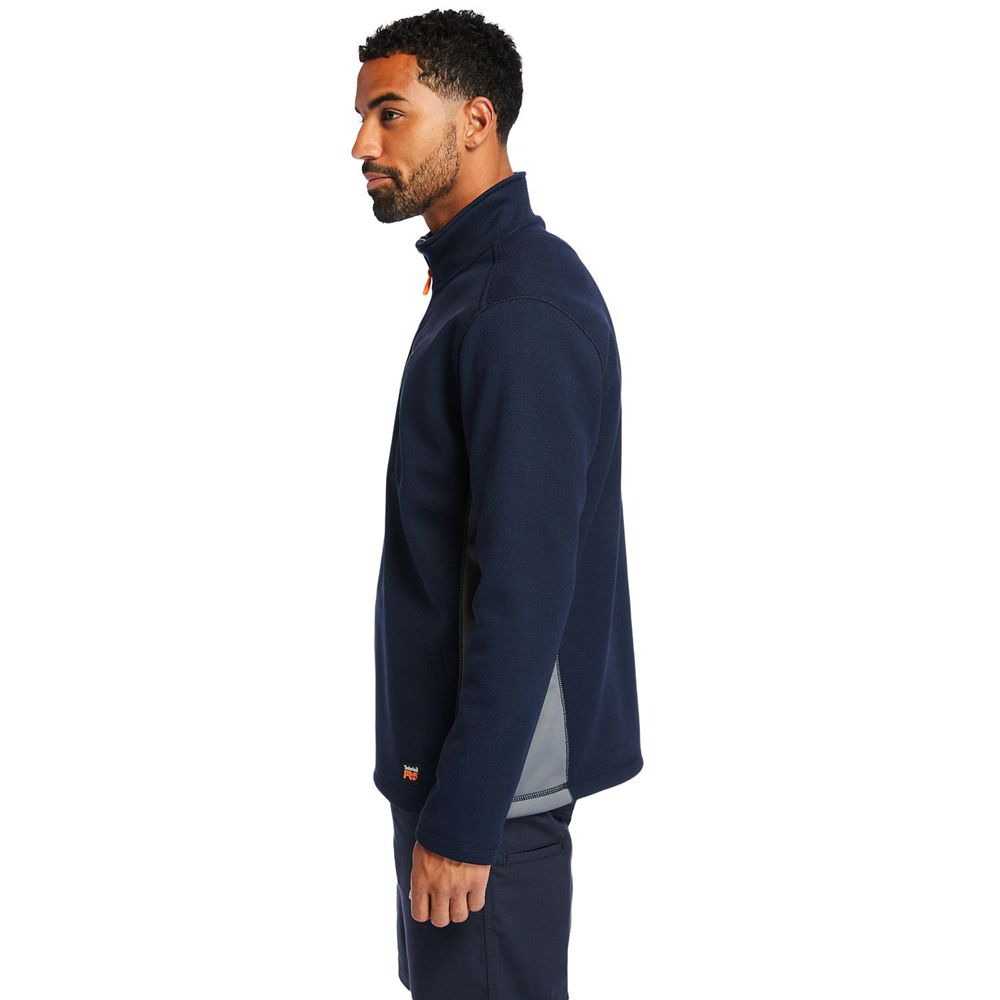 Hanorac Timberland Barbati Bleumarin - Pro® Studwall Quarter-Zip Textured Fleece - Romania - JIMNEQ8